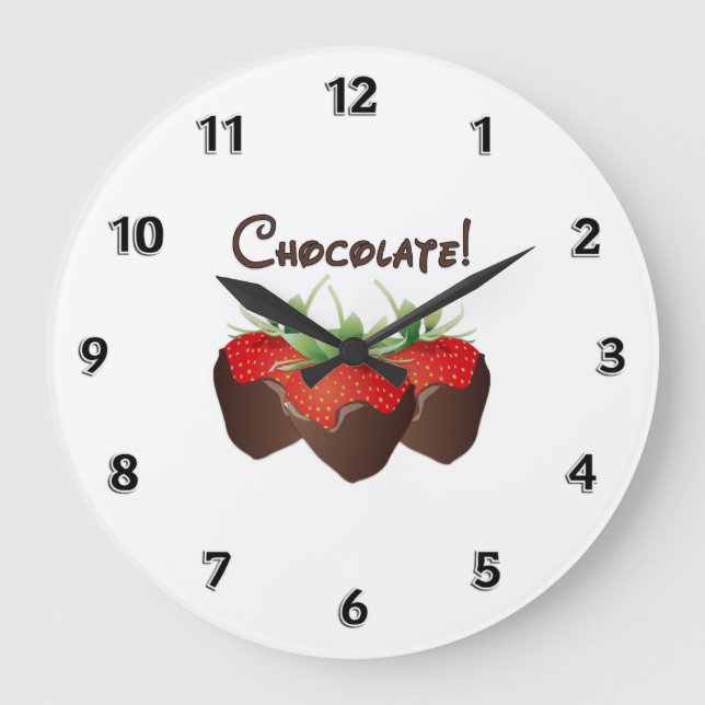 Chocolate Strawberry Large Clock (Front)