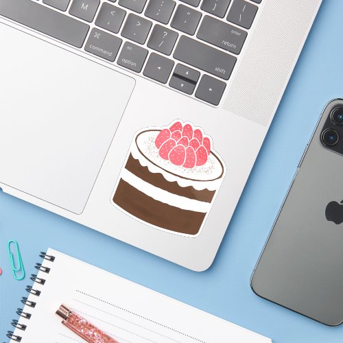 Chocolate Strawberry Layer Cake Gift Sticker