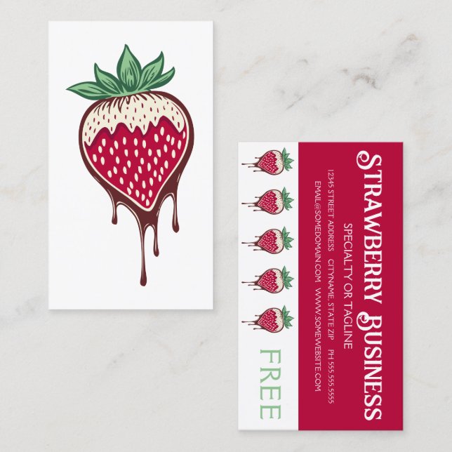 chocolate strawberry loyalty punch card (Front/Back)