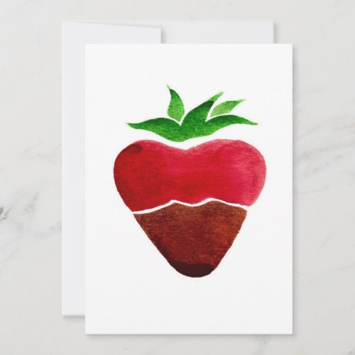 Chocolate Strawberry Minimalist Valentines Card