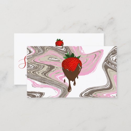 chocolate strawberry swirls business card