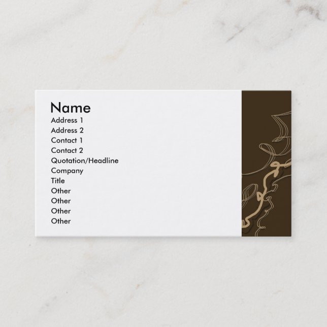 Chocolate Strings Business Card (Front)
