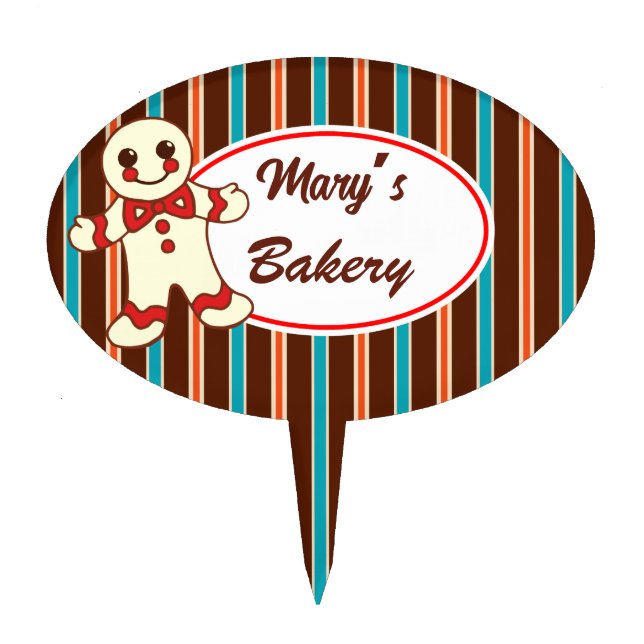 Chocolate Striped Cookie Cake Toppers (Front)