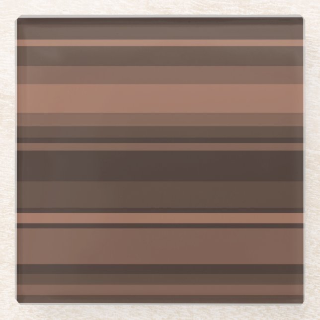 Chocolate stripes glass coaster (Front)