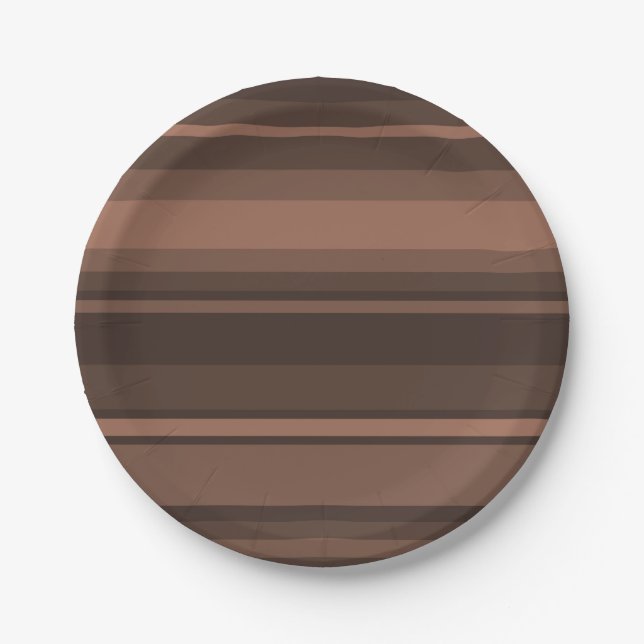 Chocolate stripes paper plates (Front)