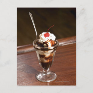 Chocolate sundae postcard