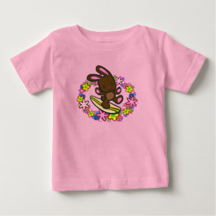 Chocolate Surfing Bunny Infant T-Shirts