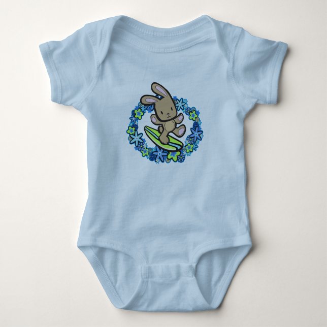 Chocolate Surfing Bunny Infant T-Shirts (Front)