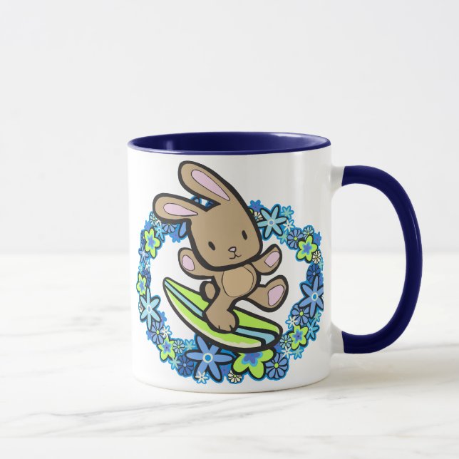 Chocolate Surfing  Bunny Mugs (Right)