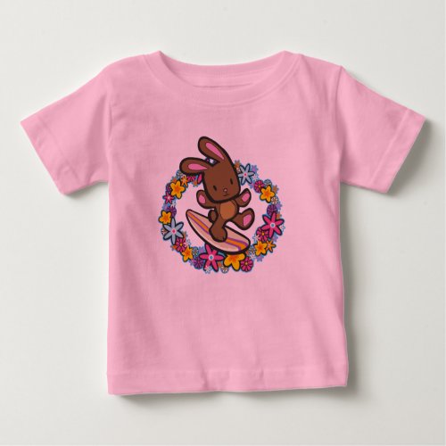 Chocolate Surfing Bunny Toddler T_Shirts