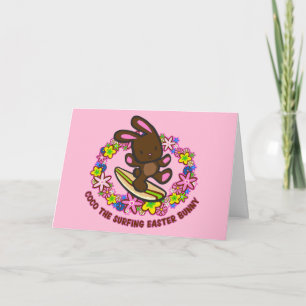 Chocolate Surfing Easter Bunny Cards