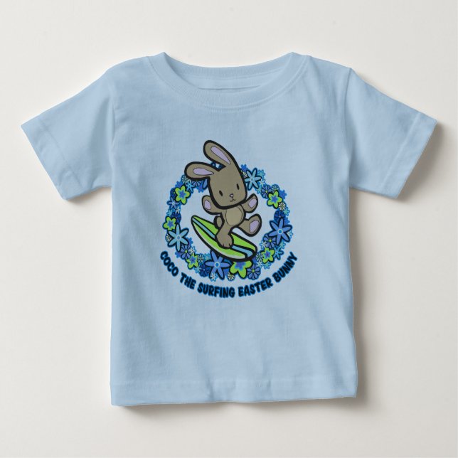Chocolate Surfing  Easter Bunny Infant Tees (Front)