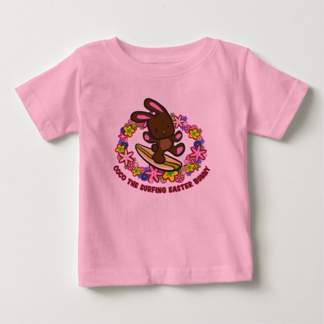 Chocolate Surfing Easter Bunny T-Shirts (Front)