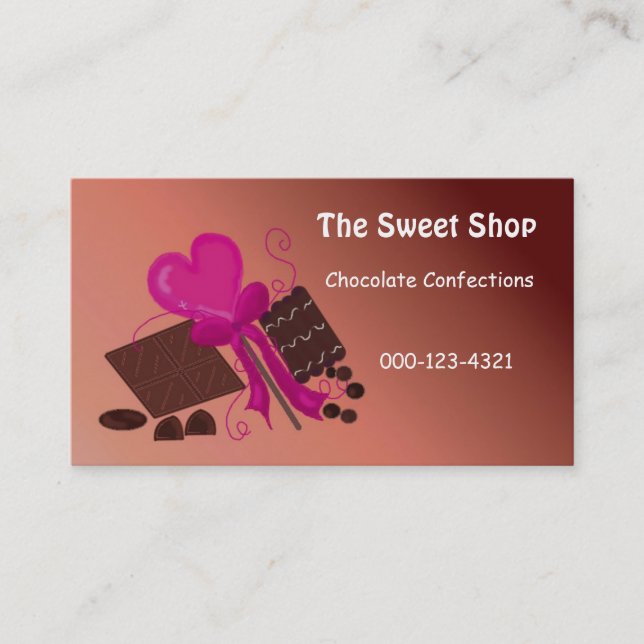 Chocolate Sweet Shop Business Card (Front)