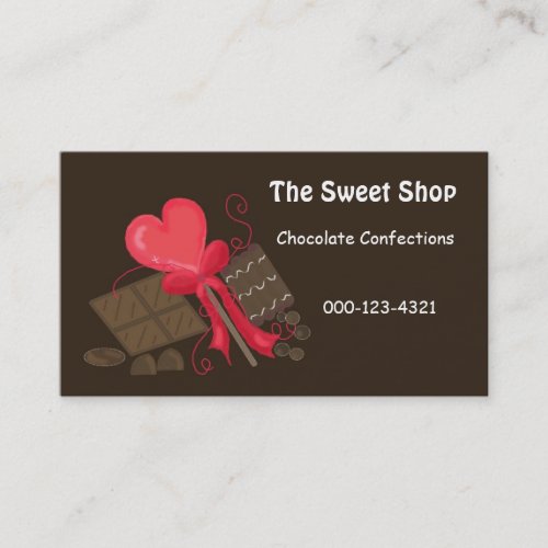Chocolate Sweet Shop Business Cards
