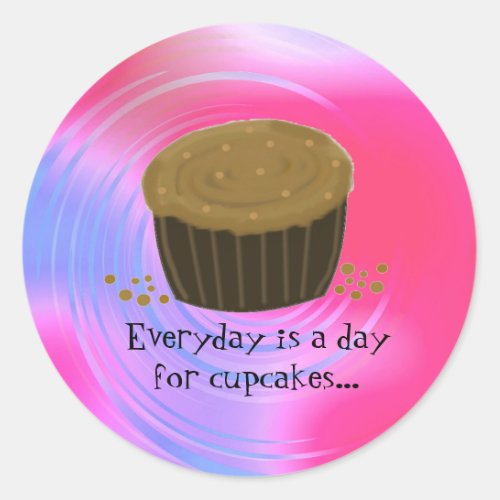 Chocolate Swirl Cupcake Classic Round Sticker
