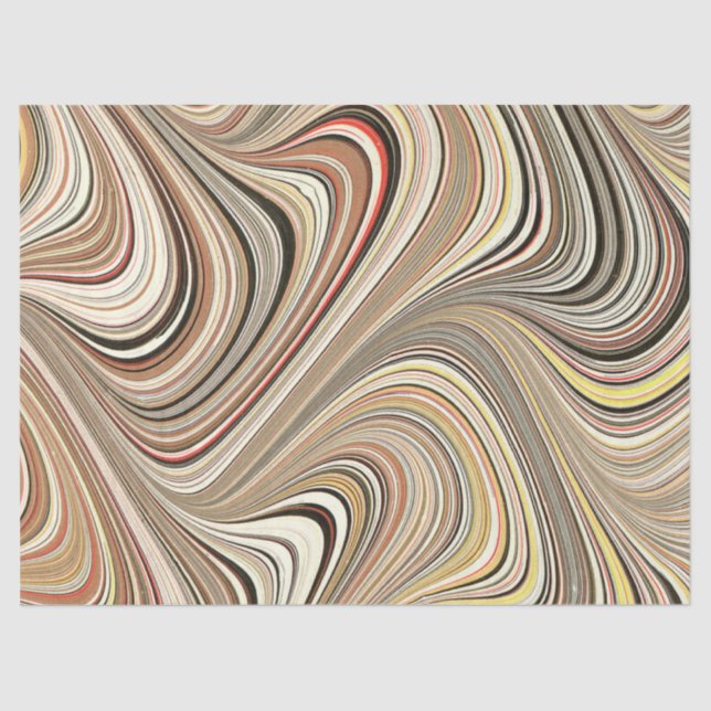 Chocolate Swirl Marble Agate Gift Wrap Tissue Paper (Front)