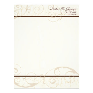 Chocolate Swirls Resume Business Cream Stationery