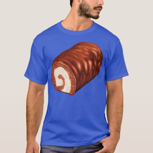 Chocolate Swiss Roll Cake Pattern  T_Shirt