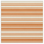 [ Thumbnail: Chocolate & Tan Colored Pattern of Stripes Fabric ]