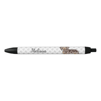 Chocolate &amp; Tan Dapple Long Hair Dachshund &amp; Name Pen