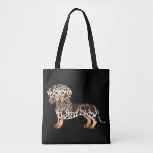Chocolate & Tan Dapple Short Hair Dachshund Dog Tote Bag