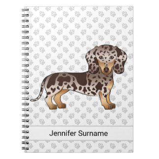 Chocolate &amp; Tan Dapple Short Hair Dachshund &amp; Name Notebook