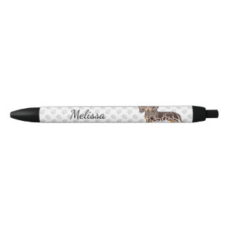 Chocolate &amp; Tan Dapple Short Hair Dachshund &amp; Name Pen