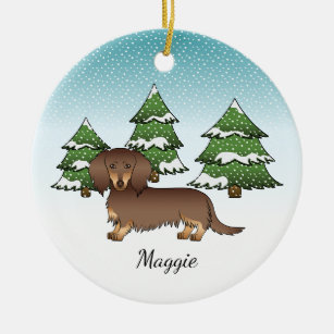 E&S Imports Red Dachshund Ornament - E&S Pets - DIY Personalizable - Dog  Gifts - Ceramic Round Ornament Glazed Finish - X-mas Decoration - Christmas