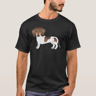 Chocolate &amp; Tan Piebald Short Hair Dachshund Dog T-Shirt