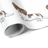 Chocolate & Tan Pied Long Hair Dachshund Pattern Wrapping Paper (Roll Corner)