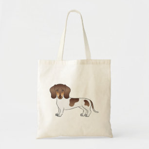 Chocolate & Tan Pied Short Hair Dachshund Design Tote Bag