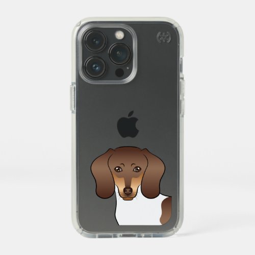 Chocolate  Tan Pied Short Hair Dachshund Head Speck iPhone 13 Pro Case