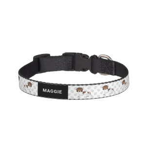 Chocolate & Tan Pied Short Hair Dachshund & Name Pet Collar