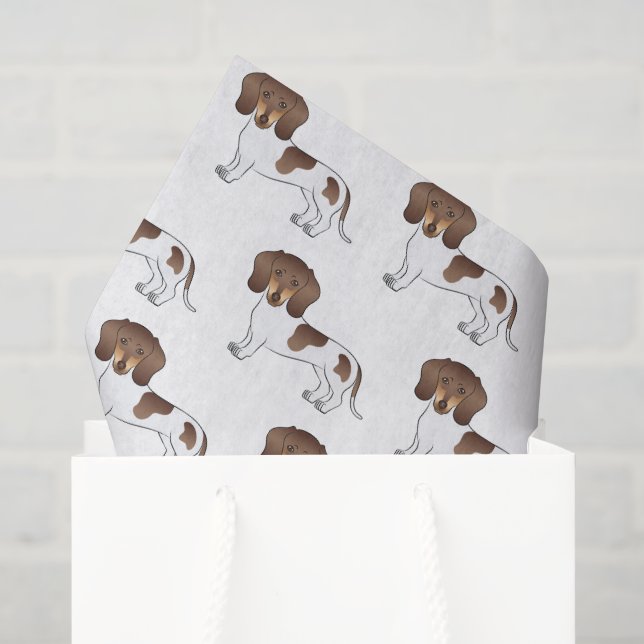 Chocolate & Tan Pied Short Hair Dachshund Pattern Tissue Paper (Gift Bag)