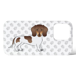 Chocolate &amp; Tan Pied Short Hair Dachshund &amp; Paws iPhone 13 Pro Case