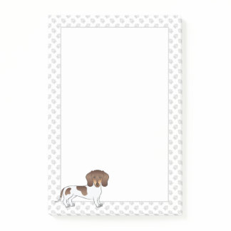 Chocolate &amp; Tan Pied Short Hair Dachshund &amp; Paws Post-it Notes