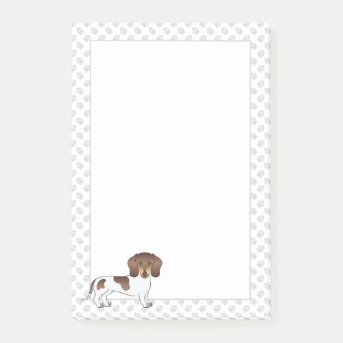 Chocolate  Tan Pied Short Hair Dachshund  Paws Post_it Notes
