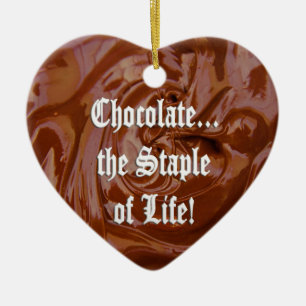 Chocolate the Staple of Life Heart Ornament