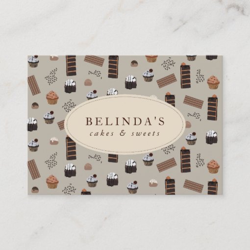 Chocolate Theme Bakery Chef Caterer QR Code Business Card | Zazzle