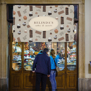 Chocolate Theme Bakery Chef Custom Name Shop Banner