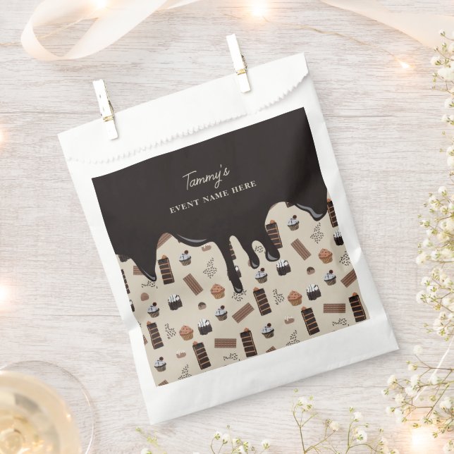 Chocolate Theme Pattern Party  Favor Bag (Clipped)