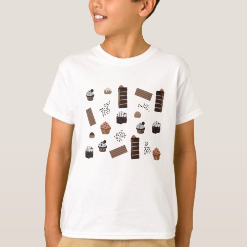 Chocolate Theme Pattern T_Shirt