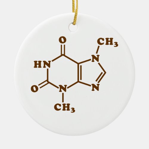 Chocolate Theobromine Molecular Chemical Formula Ceramic Ornament