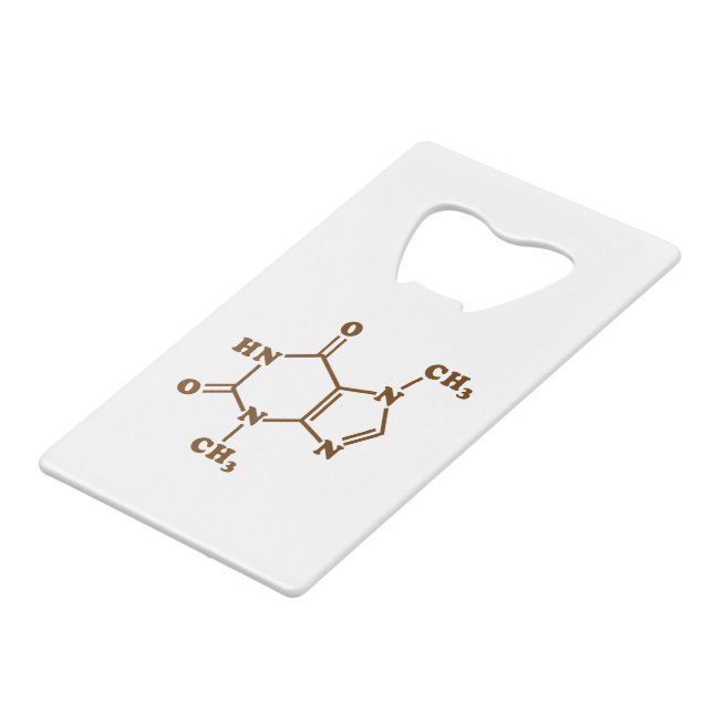 Chocolate Theobromine Molecular Chemical Formula Credit Card Bottle Opener (Front Angled)