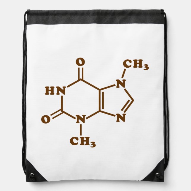 Chocolate Theobromine Molecular Chemical Formula Drawstring Bag (Front)