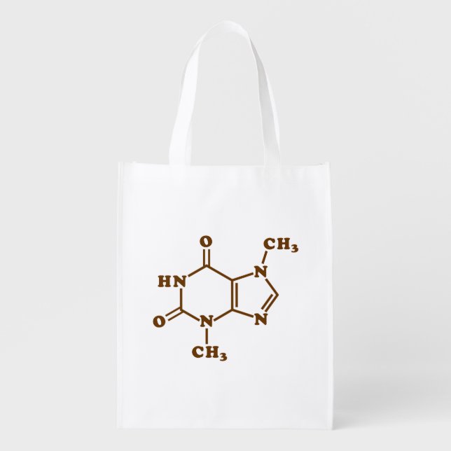 Chocolate Theobromine Molecular Chemical Formula Grocery Bag (Front)
