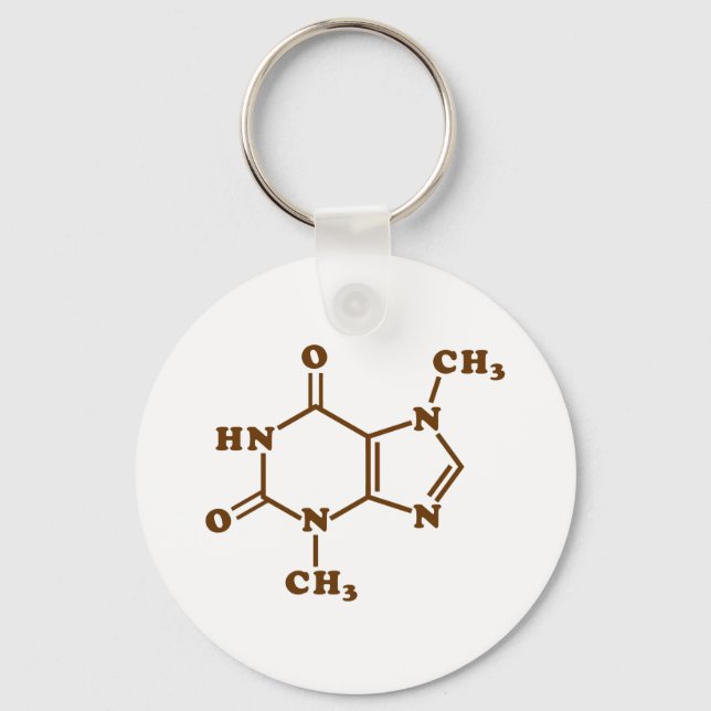 Chocolate Theobromine Molecular Chemical Formula Keychain (Front)