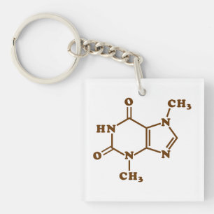 Chocolate Theobromine Molecular Chemical Formula Keychain