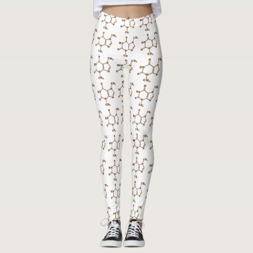 Chocolate Theobromine Molecular Chemical Formula Leggings